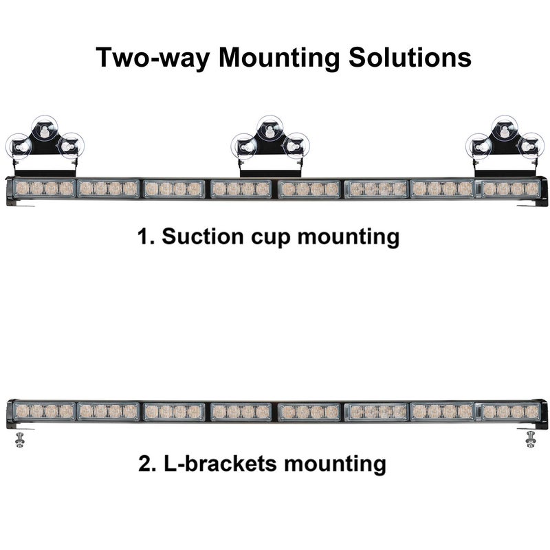 ASPL 36" 32LED Traffic Advisor Light Bar Warning Emergency Strobe Light Bar Directional Flashing Emergency Caution Lighting Led Safety Lights with 16 ft Straight Cord (Amber) - Image 5